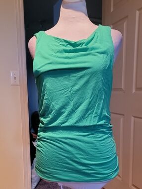 J. Crew Sleeveless Ruched Green Tank Top